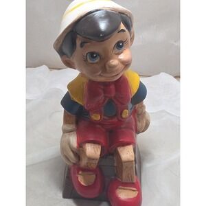 Vintage 1970s Walt Disney Productions Pinocchio Hand Painted Mold Ceramic Figure